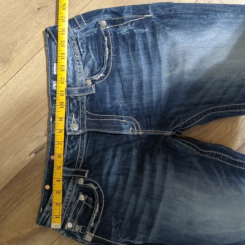 Miss Me Embellished Fleur Bootcut Dark Washed Jeans Size 32 - Picture 7 of 14